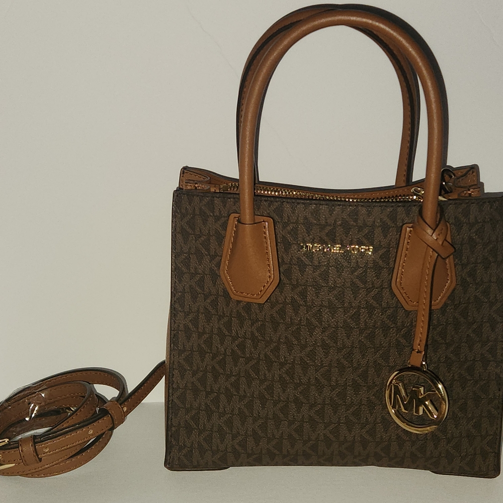 Michael Kors Brown and Tan Crossbody Bag